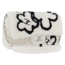 CHANEL Matelasse 25 Chain Shoulder Bag Mouton White Silver CC Auth 172561SM-1