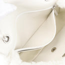 CHANEL Matelasse 25 Chain Shoulder Bag Mouton White Silver CC Auth 172561SM-25