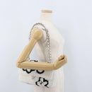 CHANEL Matelasse 25 Chain Shoulder Bag Mouton White Silver CC Auth 172561SM-27