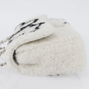 CHANEL Matelasse 25 Chain Shoulder Bag Mouton White Silver CC Auth 172561SM-4