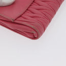 Miu Miu Matelasse Wallet Hand Bag Leather Pink Gold Auth 172563-10