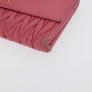 Miu Miu Matelasse Wallet Hand Bag Leather Pink Gold Auth 172563-11