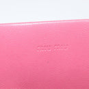 Miu Miu Matelasse Wallet Hand Bag Leather Pink Gold Auth 172563-16