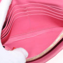 Miu Miu Matelasse Wallet Hand Bag Leather Pink Gold Auth 172563-17