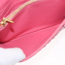 Miu Miu Matelasse Wallet Hand Bag Leather Pink Gold Auth 172563-18