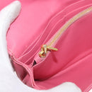 Miu Miu Matelasse Wallet Hand Bag Leather Pink Gold Auth 172563-19