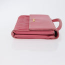 Miu Miu Matelasse Wallet Hand Bag Leather Pink Gold Auth 172563-4