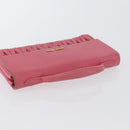 Miu Miu Matelasse Wallet Hand Bag Leather Pink Gold Auth 172563-6