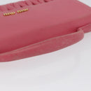 Miu Miu Matelasse Wallet Hand Bag Leather Pink Gold Auth 172563-7