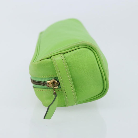 HERMES Scribe Pen Case Leather Light green Auth 172578