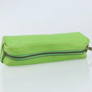 HERMES Scribe Pen Case Leather Light green Auth 172578-5