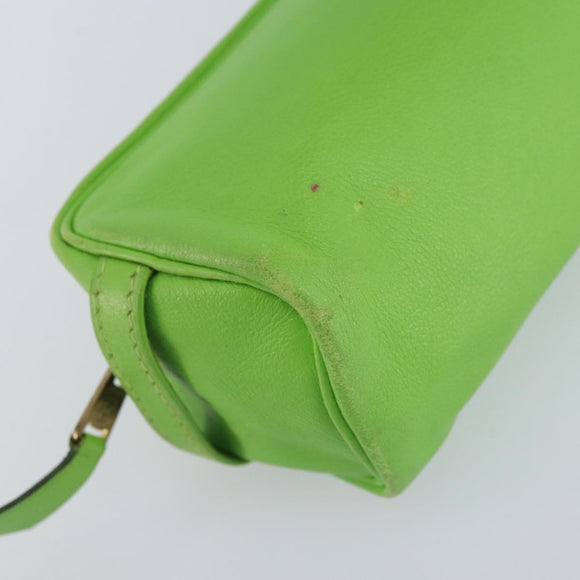 HERMES Scribe Pen Case Leather Light green Auth 172578