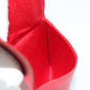 HERMES Card Case Leather Red Auth 172579-15