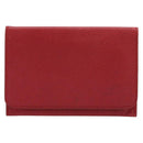 HERMES Card Case Leather Red Auth 172579-2