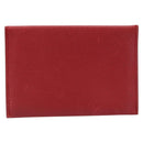 HERMES Card Case Leather Red Auth 172579-3