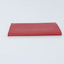 HERMES Card Case Leather Red Auth 172579-6