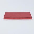 HERMES Card Case Leather Red Auth 172579-7