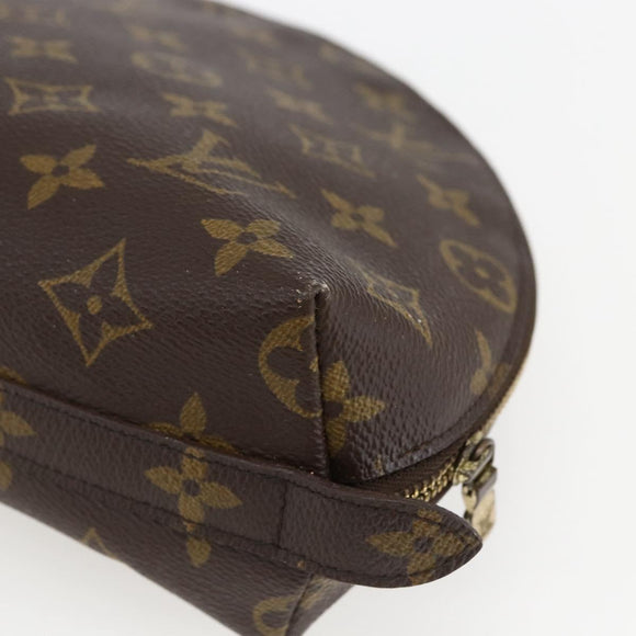 LOUIS VUITTON Monogram Trousse Demi Ronde Cosmetic Pouch M47520 LV Auth 172583