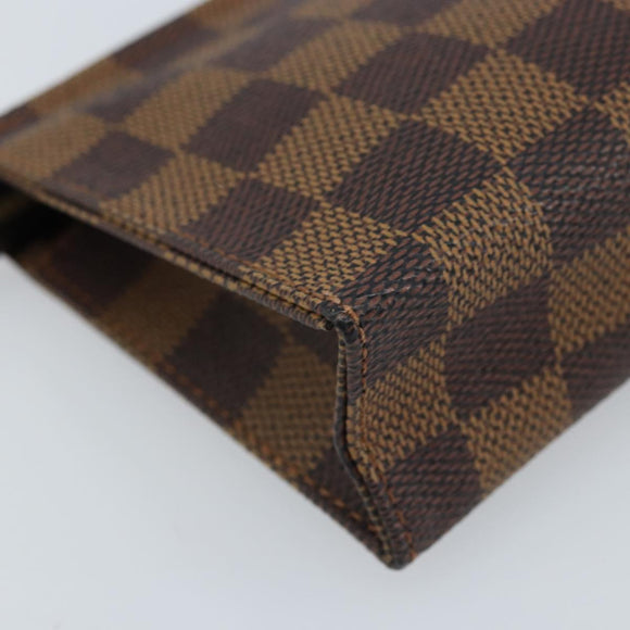 LOUIS VUITTON Damier Ebene Poche Toilette 15 Etui N47548 LV Auth 172588V