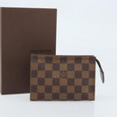 LOUIS VUITTON Damier Ebene Poche Toilette 15 Etui N47548 LV Auth 172588V-12