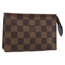 LOUIS VUITTON Damier Ebene Poche Toilette 15 Etui N47548 LV Auth 172588V-1