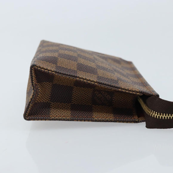 LOUIS VUITTON Damier Ebene Poche Toilette 15 Etui N47548 LV Auth 172588V
