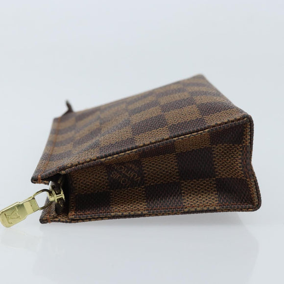 LOUIS VUITTON Damier Ebene Poche Toilette 15 Etui N47548 LV Auth 172588V