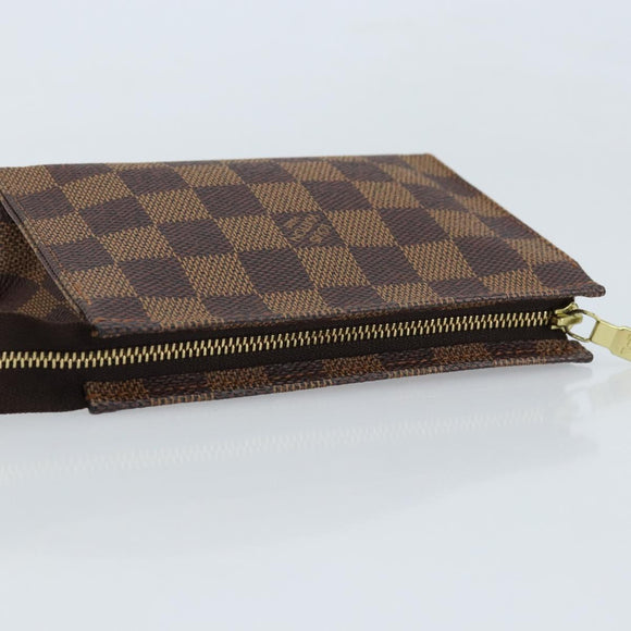 LOUIS VUITTON Damier Ebene Poche Toilette 15 Etui N47548 LV Auth 172588V