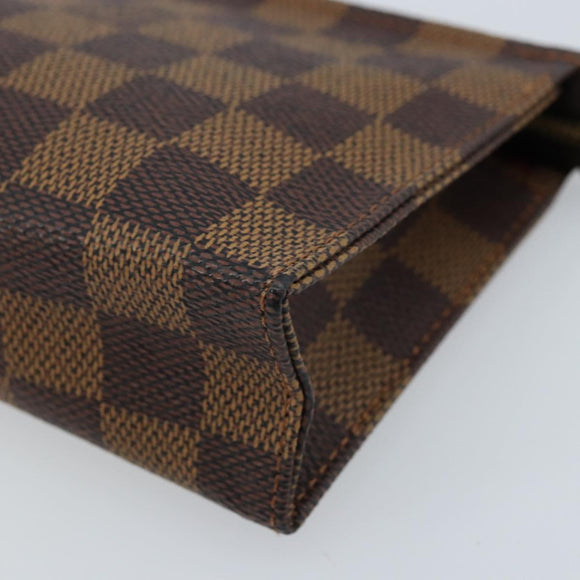 LOUIS VUITTON Damier Ebene Poche Toilette 15 Etui N47548 LV Auth 172588V