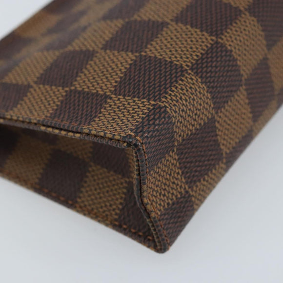 LOUIS VUITTON Damier Ebene Poche Toilette 15 Etui N47548 LV Auth 172588V