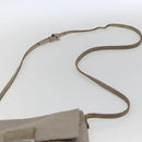 FENDI Zucchino Canvas Mamma Baguette Shoulder Bag Silver Auth 172589-8