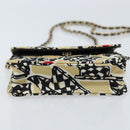 CHANEL Chain Mini Matelasse 12 Shoulder Bag Satin Beige Gold CC Auth 172590SAM-5
