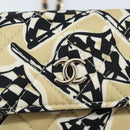 CHANEL Chain Mini Matelasse 12 Shoulder Bag Satin Beige Gold CC Auth 172590SAM-19