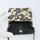 CHANEL Chain Mini Matelasse 12 Shoulder Bag Satin Beige Gold CC Auth 172590SAM-20