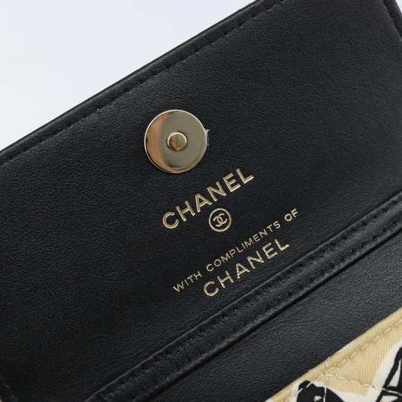 CHANEL Chain Mini Matelasse 12 Shoulder Bag Satin Beige Gold CC Auth 172590SAM