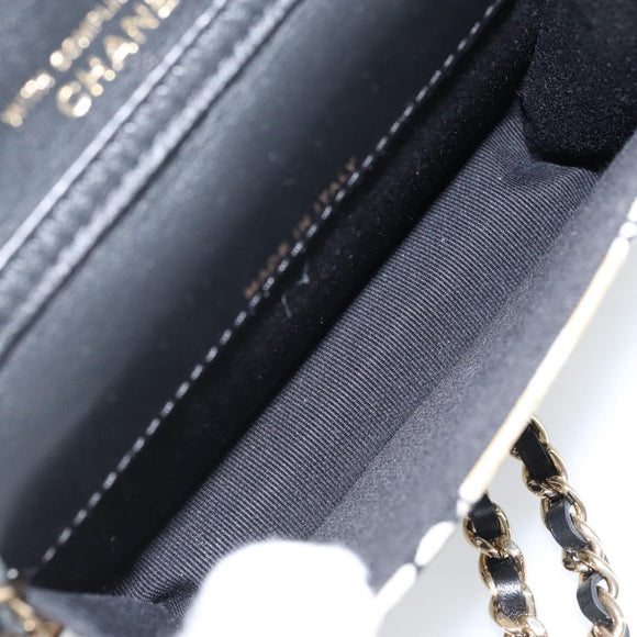 CHANEL Chain Mini Matelasse 12 Shoulder Bag Satin Beige Gold CC Auth 172590SAM