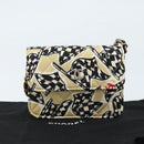 CHANEL Chain Mini Matelasse 12 Shoulder Bag Satin Beige Gold CC Auth 172590SAM-12