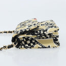 CHANEL Chain Mini Matelasse 12 Shoulder Bag Satin Beige Gold CC Auth 172590SAM-4