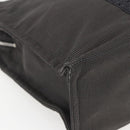 HERMES Her Line Tote MM Hand Bag Canvas Gray Silver Auth 172598-14