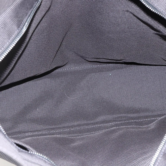 HERMES Her Line Tote MM Hand Bag Canvas Gray Silver Auth 172598