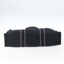 HERMES Fourre Tout MM Hand Bag Canvas Black Silver Auth 172610-9