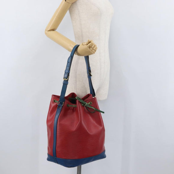 LOUIS VUITTON Epi Noe Shoulder Bag Tricolor Red Blue M44084 LV Auth 172622