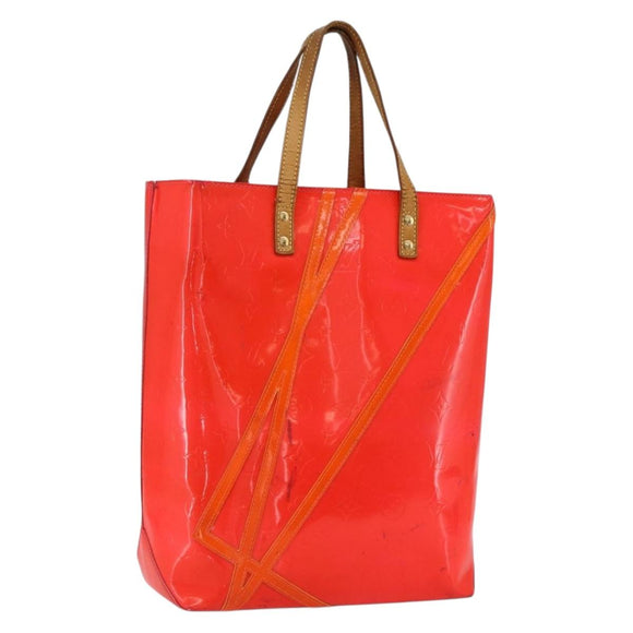 LOUIS VUITTON Monogram Vernis Fluo Reade MM Hand Bag Pink M91900 LV Auth 172626