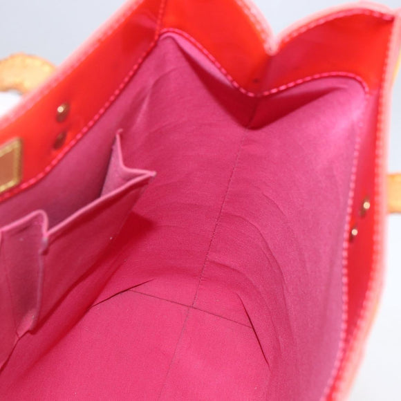 LOUIS VUITTON Monogram Vernis Fluo Reade MM Hand Bag Pink M91900 LV Auth 172626