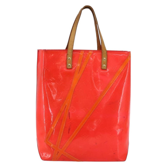 LOUIS VUITTON Monogram Vernis Fluo Reade MM Hand Bag Pink M91900 LV Auth 172626