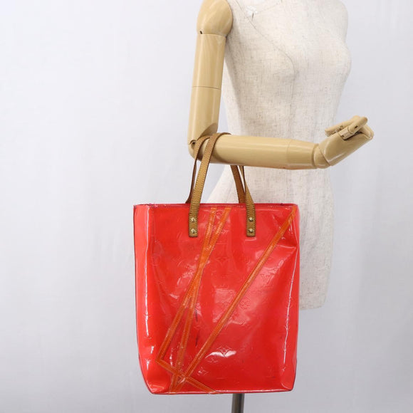 LOUIS VUITTON Monogram Vernis Fluo Reade MM Hand Bag Pink M91900 LV Auth 172626