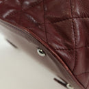 CHANEL Matelasse Chain Backpack Leather Bordeaux Silver CC Auth 172627A-13