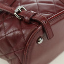 CHANEL Matelasse Chain Backpack Leather Bordeaux Silver CC Auth 172627A-14