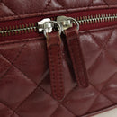 CHANEL Matelasse Chain Backpack Leather Bordeaux Silver CC Auth 172627A-16