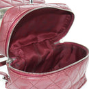 CHANEL Matelasse Chain Backpack Leather Bordeaux Silver CC Auth 172627A-17